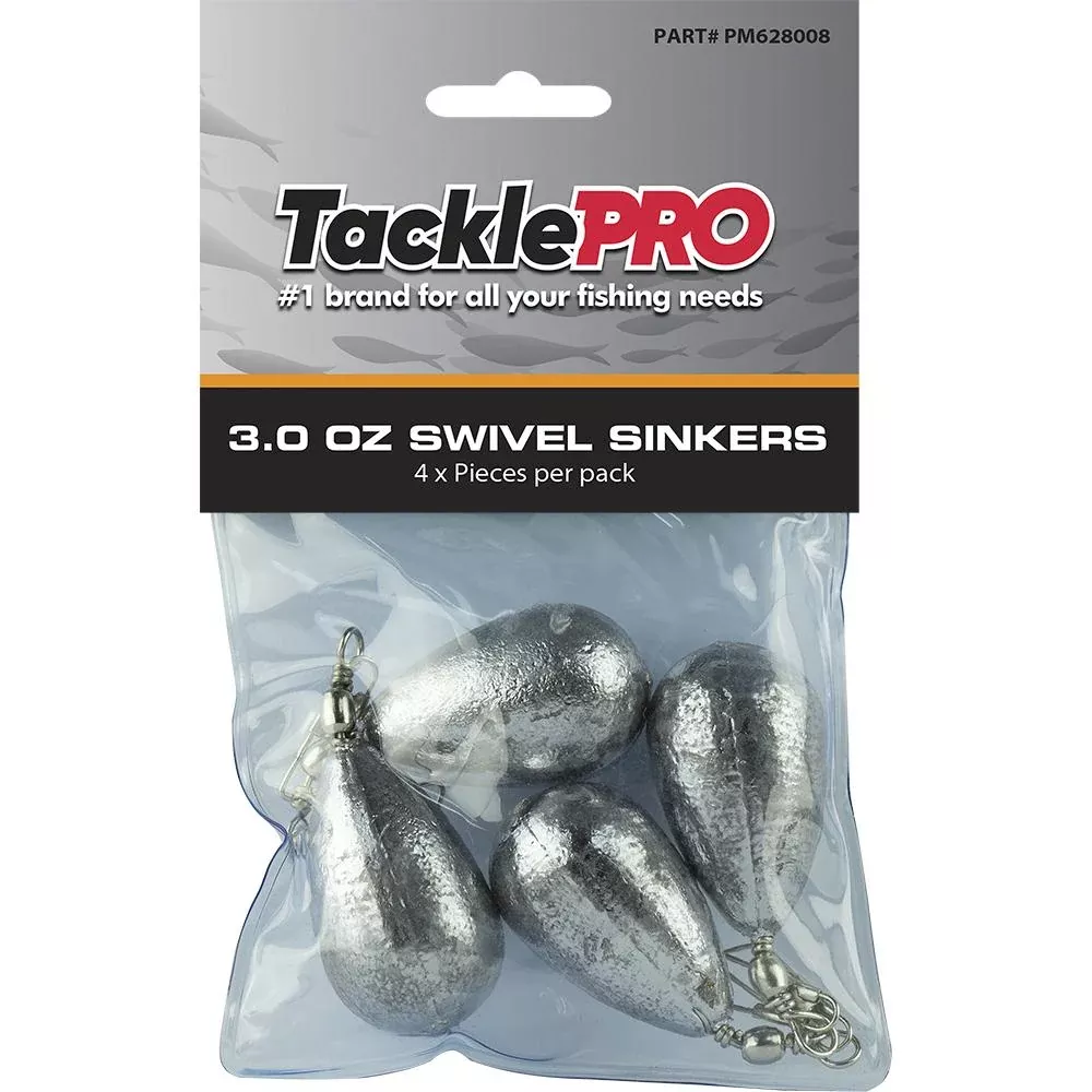 Tacklepro Swivel Sinker 3.0Oz - 4Pc | Sinkers - Swivel