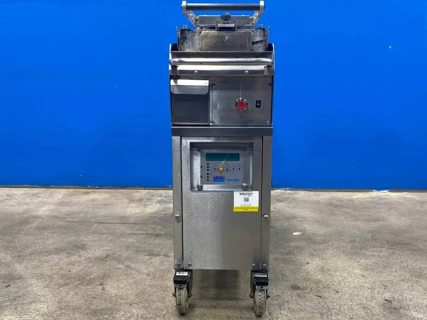 Taylor QS11 Panini Press Clamshell Grill on casters ( has dents, casters rough)