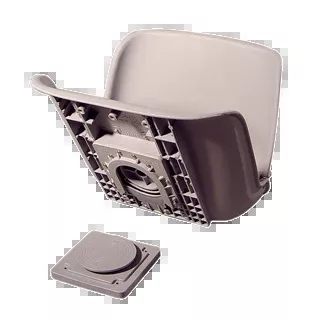Tempress - All-Weather™ Low-Back Gray Seat Shell w/Quick Disconnect Mount - 45133