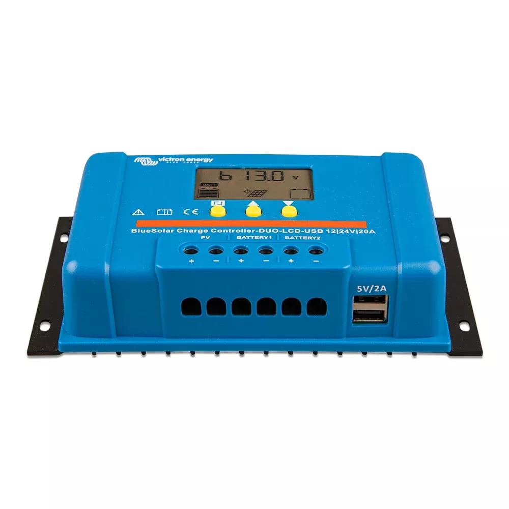 Victron BlueSolar PWM Charge Controller (DUO) LCDUSB Charge Control - 12/24VDC - 20A [SCC010020060]