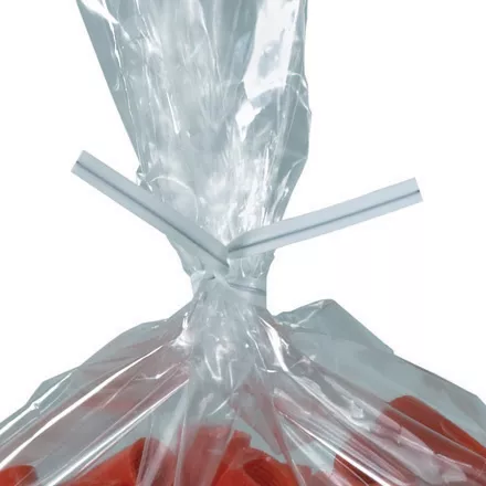 White Plastic Twist Ties, 4 x 5/32" -2000/Case