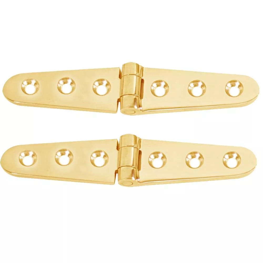 Whitecap Strap Hinge – Polished Brass – 6″ x 1-1/8″ – Pair