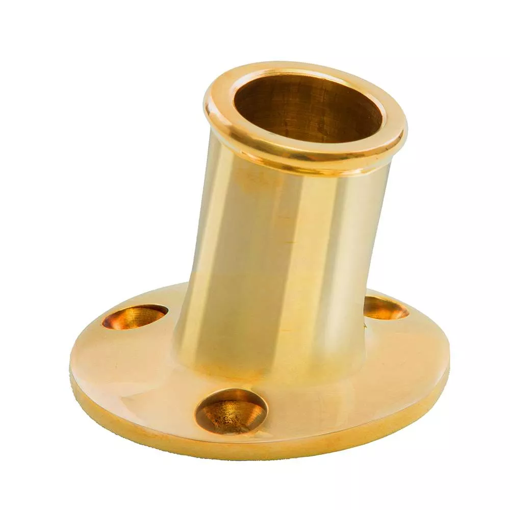 Whitecap Top-Mounted Flag Pole Socket Polished Brass – 3/4″ ID