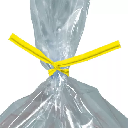 Yellow Plastic Twist Ties, 5 x 5/32" - 2000/Case